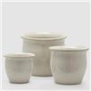 EDG Enzo De Gasperi Vaso Porta Piante Bombato in Ceramica Grande 38x32cm Avorio