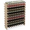 Relaxdays Cantinetta Portabottiglie, Scaffale 100 Bottiglie di Vino, Ripiani Impilabili, 120x103x25 cm, Legno Naturale
