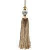 Anevous 4 eleganti nappe in poliestere, per bricolage, charms, nappa per chiavi, nappa per la casa, matrimonio, Natale, portachiavi, accessori fai da te, beige scuro