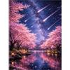 Hjjdiyes Diamond Painting con fiori di ciliegio, 30 x 40 cm | Kit per diamond painting fai da te per adulti e principianti, set di pittura con diamanti 5D per regalo