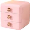 Fdit Cassettiera Portaoggetti con Grande capacità, Cassetto da Scrivania in Plastica Dall'aspetto Semplice per Ufficio, Dormitorio, Camera dei Bambini (3 strati rosa)