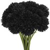 QUARKZMAN 20pz Artificiale Fiore Teste Seta Crisantemo Sfera Ortensia Nero | Finto Fiori, Fai-Da-Te, per Artigianato Matrimonio e Festa Decorazione