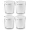 Silplast 4 secchi da 30 litri con coperchio, bianco, 4 pezzi, secchio per latte/miele, secchio in plastica per uso alimentare, secchio vuoto per farina e acqua