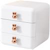 Fdit Cassettiera Portaoggetti con Grande capacità, Cassetto da Scrivania in Plastica Dall'aspetto Semplice per Ufficio, Dormitorio, Camera dei Bambini (Bianco a 3 strati)