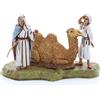 Moranduzzo Cammellieri con Cammello Seduto Adatti a Presepe da 6 cm Scala 1:32 - MINI 6 - Statuine Indistruttibili, Stile '700, Rifinite a Mano, Scultore M. Landi, Made in Italy