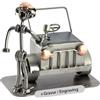 Steelman24 I Omini di Viti Carrozziere con Piastra di Incisione Personale I Idee Regalo Originale I Soprammobili in Metallo I Modellino