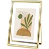 Andiker Cornice portafoto da 10 x 15 cm, in stile vintage, con cornice in vetro su entrambi i lati, per posizionare il tavolo, squisita decorazione per la casa, l'ufficio, il matrimonio (oro)