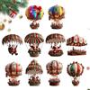 Generico 10PCS Decorazioni Natalizie Mongolfiera, 8×4cm Decorazione Piattas 2d Mongolfiera Babbo Natale, Decorazione Albero Natale, Ciondolo per Zaino E Auto, Decor Feste Famiglia, Casa Vacanze