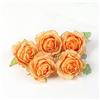 Blausky 6 teste di fiori artificiali da 5 cm, piccole teste di rose artificiali, teste di rose artificiali per fai da te, teste di rose finte, per bouquet da sposa, matrimoni, feste, colore arancione