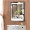 XUANYU Specchio da bagno, rettangolare, senza cornice, colore bianco freddo, con controllo a sfioramento, per bagno, camera da letto, soggiorno, 60 x 80 cm