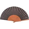Tusitala Barcelona Ventaglio in Legno e Cotone Espiga Gris - 100% Artigianale e Spagnolo - Include Custodia in Iuta Naturale - Accessorio di Moda Fatto a Mano - Misura 23 cm.