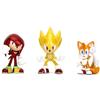 Jada Toys Sonic The Hedgehog - Set di 3 statuette in metallo pressofuso, misura 6,3 cm