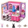 ROBOTIME Super Creator Kit di Casa Miniature DIY, Casa di Bambola in Kit di Modellismo, Decorazione Scrivania e Libreria, Kit Diorama per Ragazzi e Adulti (Baddie Closet)