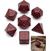 ZenoScope Set Dadi D&D, 1 Pezzo Multidimensionale Rosso con Numeri Dorati, Dadi Poliedrici RPG per Giochi di Tavolo e Dungeons & Dragons