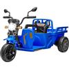 Garvee Trattore Elettrico per Bambini 12V con Rimorchio Posteriore | Veicolo Elettrico a Tre Ruote, Doppio Motore, Paletta, Faro, Musica, USB, Velocità 2.5-4.5km/h, per Bambini 3+ Anni, Blu
