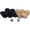 Cocoarm Scacchiera Dama Backgammon Pedine Legno, 32 Pezzi | Set Pedine Ricambio Per Scacchi E Dama, Diametro 19 Mm, Giochi Da Tavolo Per Soggiorno Viaggio Campeggio, Giallo E Nero