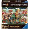 Ravensburger Puzzle in legno Ravensburger 12001539 - Christmas Market - Puzzle in legno da 500 pezzi con robusti pezzi singoli e 40 piccoli capricci natalizi, a partire da 14 anni
