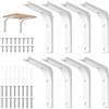 RuiPaiMY 8 Pezzi Staffe per Mensole Bianche Staffe a L Staffa Mensola Pesanti, Staffe Supporti per Mensole a Parete Triangolare, Staffa per Tavolo a Muro 90 Gradi Angolo Retto 100x100 mm
