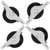 RUNROTOO 4 Pezzi Ruota Guida Scorrevole in Nylon e Acciaio Cuscinetto 40 Mm | Lunghezza 75mm, Larghezza 16mm, Nero, per Porte e Finestre, Installazione Semplice e Rimozione Rapida