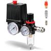 FENDRALL Interruttore di pressione compressore 240 V, regolatore di pressione, compressore separatore d'acqua, connettore da 1/4, compressore d'aria con manometro, valvola di sicurezza, attacco rapido, 90-175