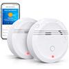 KERUI Rilevatore d'acqua Wi-Fi con Controllo del Volume a 3 Livelli e Silenzioso | 95dB 75dB Silenzioso Sensore dell'acqua, App Smart Life, per Cantina e Cucina Bagno (2,4G)
