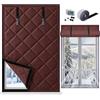 Generic Tenda Termica Isolante per Finestre Antifreddo, Montaggio Senza Forare | Copertura Trapuntata in Tessuto Oxford con Imbottitura in Poliestere, Arrotolabile con Cinghie(Brown,50x50cm)