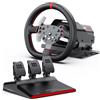 PXN V10 PRO Volante Sim PC - 4 Palette, 3 Hall | 4 palette, 3 pedali Hall, 17 pulsanti programmabili, compatibile PC/Xbox/PS4
