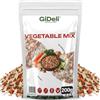 GiDeli Verdura per Zuppa Essiccata 200g - Preparato per Brodo senza Sale | Base per Brodo Vegetale senza Sale, Come Aroma per Zuppe, Stufati e Salse, Tagliata e Pronta all'Uso, Richiudibile