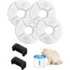 FPIJMG Filtri Fontanella per Gatti 6 Pezzi - 4 Rotondi Carbone Attivo + 2 Cotone Pompa | Compatibili Catit Pixi | Elimina Odori, Salva Pompa, Bevanda Sicura