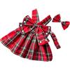 Generic Pet Clothing - Elegante pettorina per cani con stampa scozzese, con fiocco, per razze piccole, per interni ed esterni, per avventure quotidiane (rosso, XS)