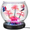 hygger 4L Acquario, Mini Acquario Completo con Luce LED e Decorazioni | 8 LED Colori,Kit Avviamento Aquarium per Pesci Rossi Betta/Gamberetti,Vetro Trasparente Infrangibile Fish Tank/Vaso/Piante