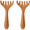 Qury 2 massaggiatori per cuoio capelluto e testa, pettine palmare a 6 artigli in legno di sandalo, strumenti per massaggio manuale per spa, uso domestico del collo e del viso