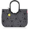 Reisenthel Borsa in tessuto e da spiaggia Loopshopper L, Smiley Grey, L | maniglia imbottita, due scomparti esterni, tasca interna con cerniera, piedini in piedi