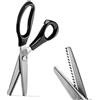 Xemz Pinking Cesoie, Forbici Da Sarto In Acciaio INOX, Seghettata e Lame Smerlato, Professionale Per Cucire Craft Taglio, Upholstery Tailor zig-zag Tool, Tessuto Decorativo Edge, Serrated 3mm
