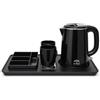 ElriBird Vassoio di Cortesia Hotel con Bollitore Elettrico 1L SS304 | Doppia parete | Base senza fili 360° | Spegnimento auto | Tè & caffè | Vassoio melamina | Ideale hotel e uffici