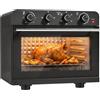 HOMCOM Friggitrice ad aria 36L forno mini con convezione, teglia, griglia | Friggitrice ad aria 1800W in acciaio, controllo temperatura, cestello, timer, lavabile in lavastoviglie