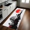 Generic Tappeto Cucina Antiscivolo Loft dei samurai giapponesi Lavabile 50 x 220 cm Pittura A Inchiostro per Corridoio Soggiorno Bagno Cucina