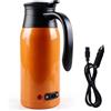 EQULIUS Bollitore elettrico da viaggio da 12 V, 800 ml, in acciaio inox, con accendisigari, fino a 100 °C, con display LCD, per acqua calda, caffè, tè, auto, camion, auto e campeggio