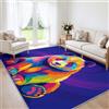 Generic Tappeto salotto 80 x 150 cm Panda gigante colorato Pop Art lavabile in | Tappeto a pelo corto, stile blocchi, colori vivaci, antiscivolo, ultra morbido e facile da pulire, per camera da letto