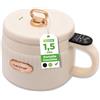 NutriChef Cuoci Riso Elettrico 1,5 L, Rivestimento Ceramico Antiaderente | 6 Funzioni | Zuppe, Stufati, Porridge, Noodles, Hot Pot | 600 W | Mantiene Caldo 2 Ore | Spegnimento Automatico | Bianco