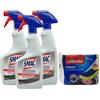 FEI FAN SET PULIZIA PIANI INDUZIONE & VETROCERAMICA: Detergente Spray, Per Un Pulito Splendente, Sgrassa a Fondo 500ml + Confezione Da 2 Spugne CERAN (3 Spray + 1 Confezione Spugne)