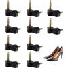 Duluok 10 Paia Punte del Tallone Tappi per Scarpe Ricambio di Tacco Alto, Tacco Alto Riparazione, 8, 9, 10, 11 e 12 mm, Forma di U, Nero, Diametro 2,4 mm per Riparare i Tacchi dei Tacchi Alti