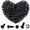 TOAOB THE ONE AND ONLY BABY TOAOB 150 Pezzi 7 mm Occhi di Sicurezza per Amigurumis | Nero Occhietti di Plastica con Rondelle per Bambole Creazione Animale All'uncinetto Pupazzi Artigianato Lavoretti