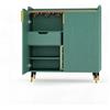 Garvee Mobile bar moderno freestanding per vino con ante scanalate - portabottiglie 9 posti e portacalici 6 - cassetto e vani contenitore, gambe in metallo - credenza buffet per cucina