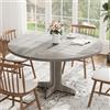 OPULENTHOME Tavolo da pranzo rotondo 120 cm in legno massello, tavolo da pranzo per 4 a 6 persone, base stabile, gambe regolabili, fino a 120 kg, tavolo da pranzo moderno per piccolo spazio,cucina,appartamento