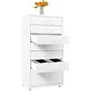 AQINYYH Cassettiera con 7 cassetti, armadietto mobile verticale con ruote | Cassettiera in acciaio laminato a freddo, comodino per camera da letto, soggiorno, studio (bianco)