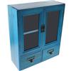 RORPOIR Armadietto da Parete Vintage in Legno, Piccolo 1 Pezzo Blu | Doppie Ante Maniglie, Scomparti Multipli, Hardware Incluso, per Chiavi e Cosmetici in Casa