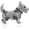 Spilla A Forma Di Cane Scottie Con Strass Cristallo Donna Regalo