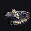 Oro Acciaio Inox Dragone Testa Viking Motociclista Pesante Chiusura Bracciale