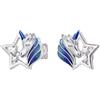 Orecchini a Cerchio Unicorn In Argento Sterling S925 Smalto Blu Donna Ragazza
